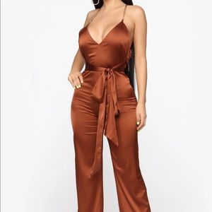 New Fashion Nova bronze jumpsuit